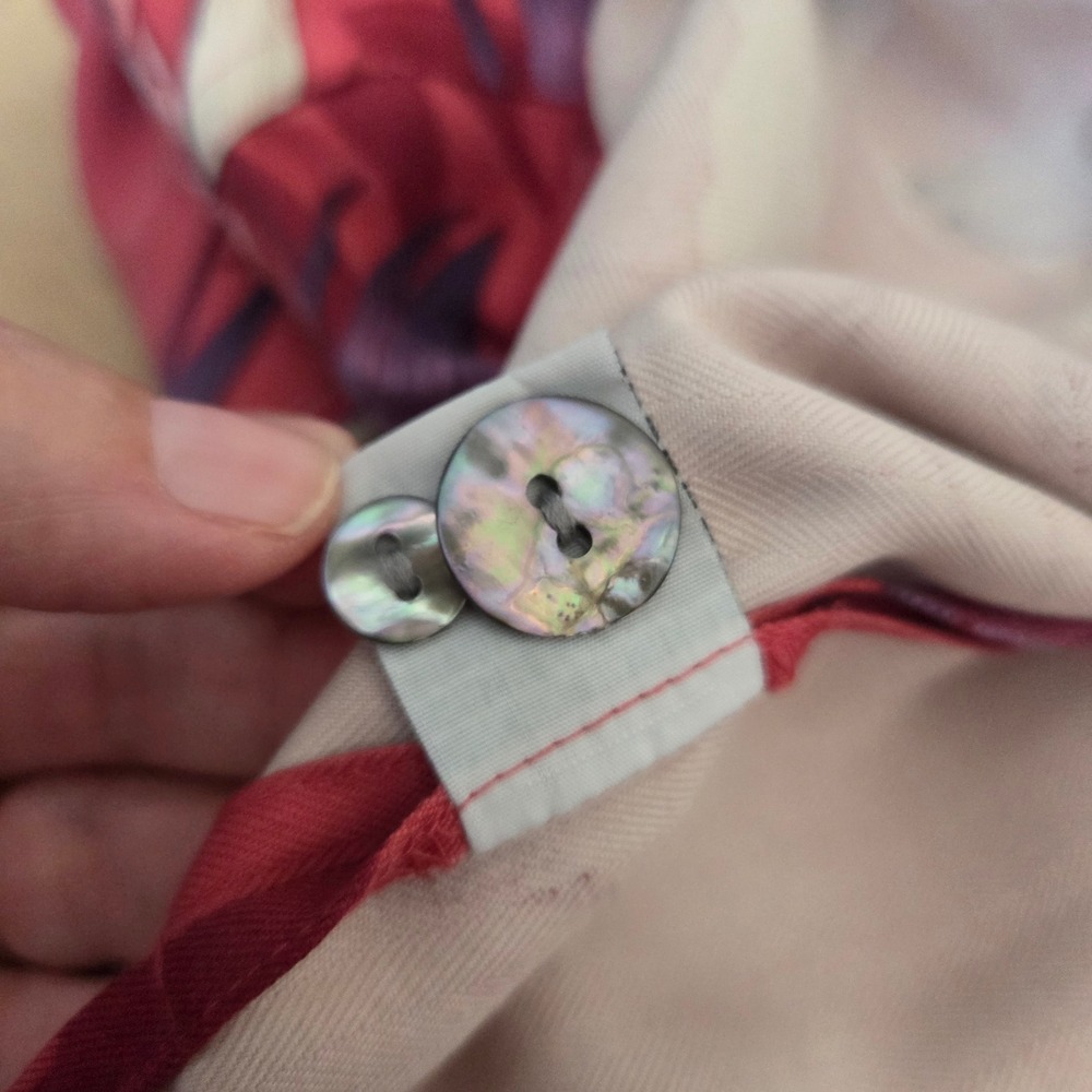 Tommy Bahama Womens Silk Bird of Paradise Floral Shirt Coral Pink S Short Sleeve - Picture 6 of 7